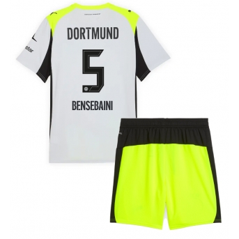 Billige Fotballdrakt Borussia Dortmund Ramy Bensebaini #5 Replika Bortedraktsett Barn 2025-26 Kortermet (med bukser)